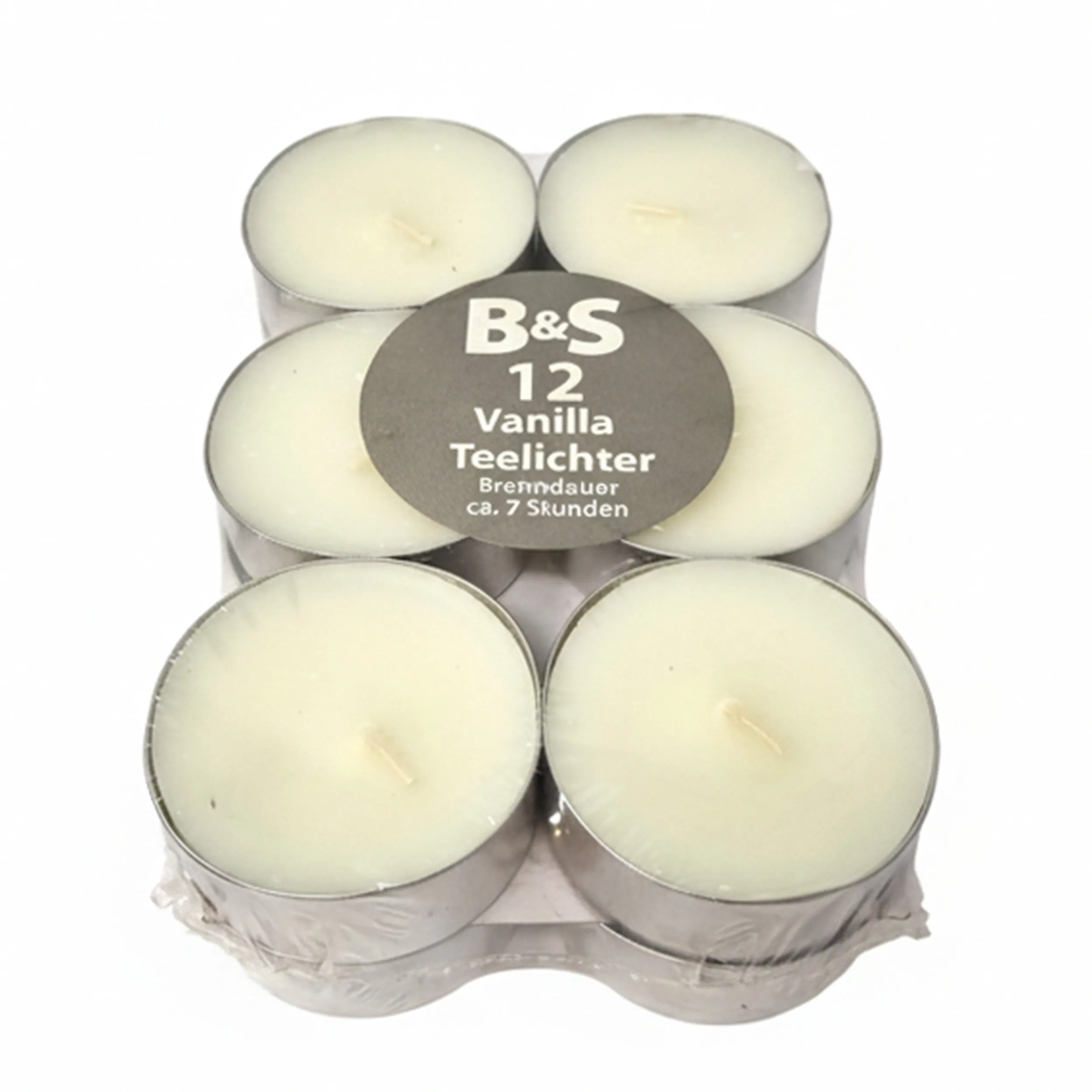 12 Duft Teelichter Vanille| H 2,2 x Ø 5,4 cm | 7 Stunden