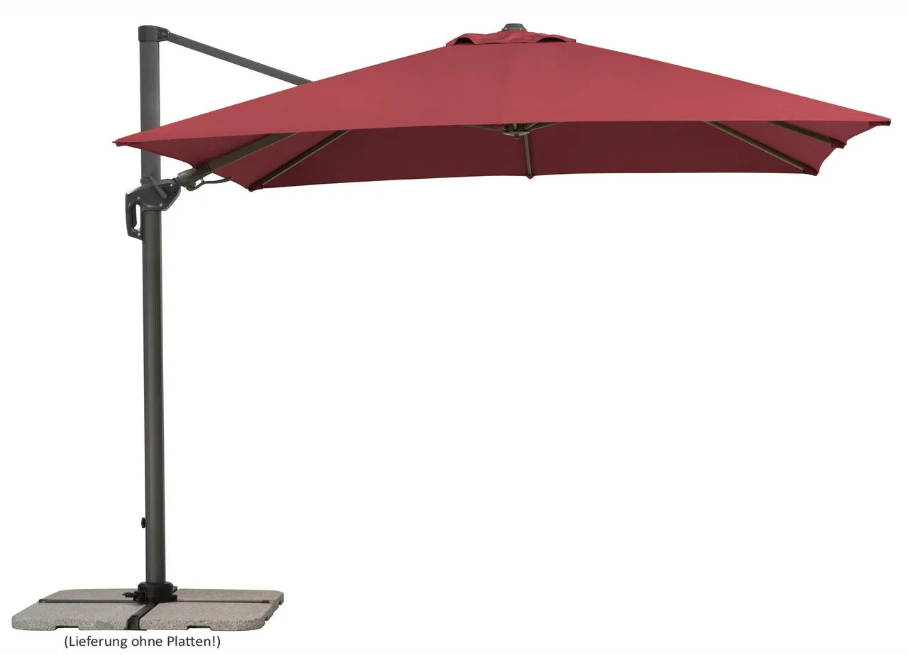 Schneider Ampelschirm RHODOS TWIST ca. 300 x 300 cm, bordeaux