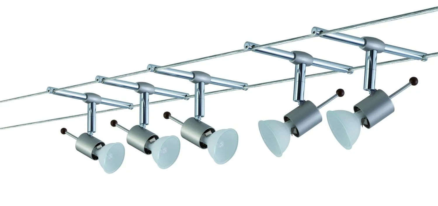 Paulmann Wire System Sheela 105 5x20W GU5,3 Nickel satiniert 230/12V 105VA Metall