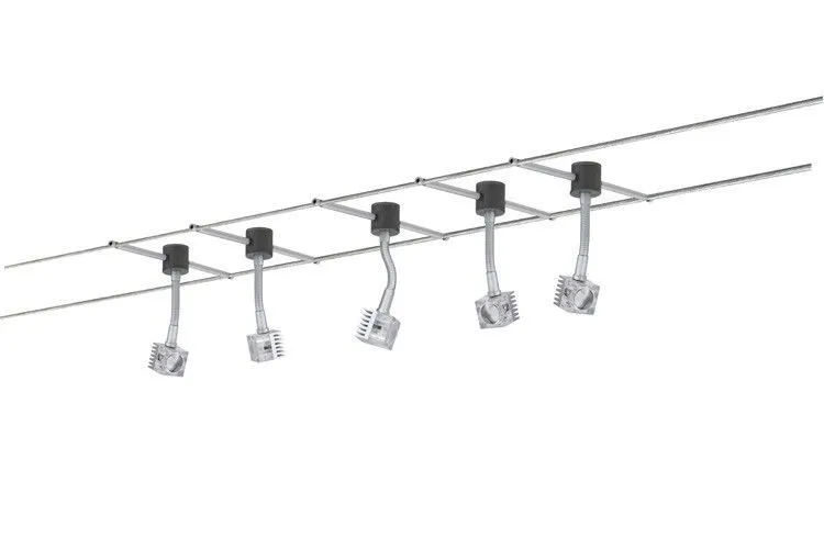 978.64 Paulmann Wire System GEO Q-Flex 5x3W 12m Chrom matt 230/12V 60VA Me