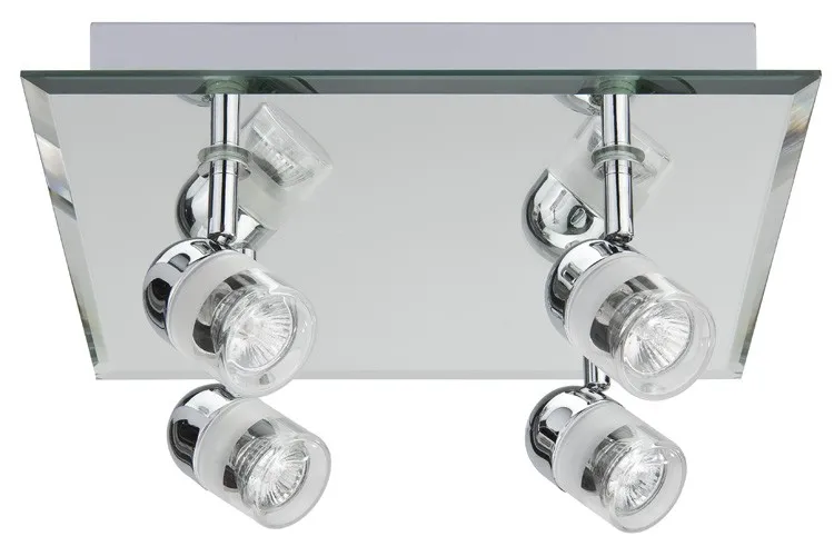 Paulmann WallCeiling Palinero IP23 max.4x20W GU4 Chrom 230V/12V Metall/Glas