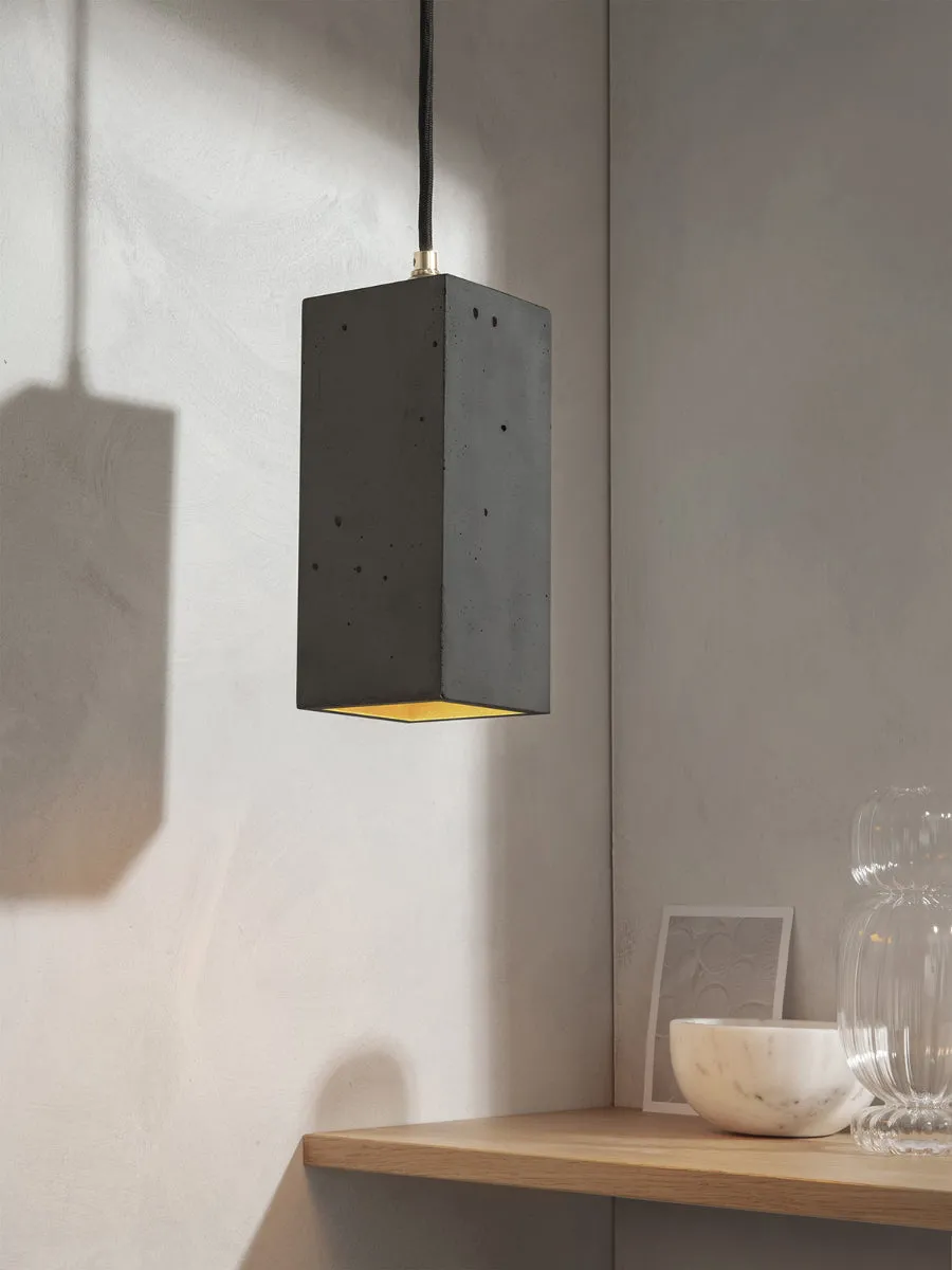 [B2] Pendelleuchte Dunkelgrau Rechteckig