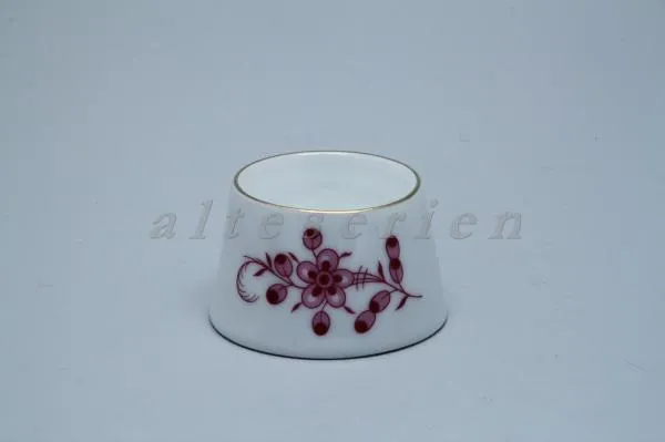 Eierbecher - Tirschenreuth unbek. Formen rotes Blumenmuster mit Goldrand