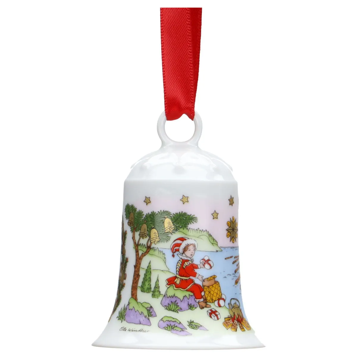 1998 - Flößerlandschaft - Hutschenreuther Weihnachtsartikel Weihnachtsglocken mit OVP