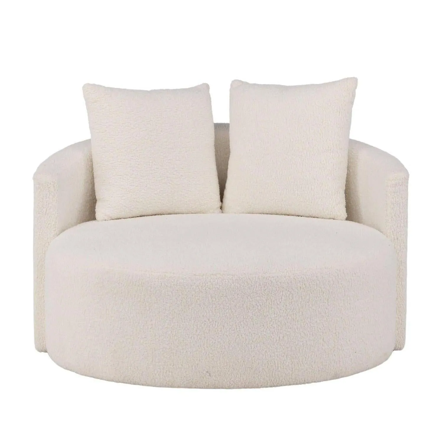2-Sitzer Sofa Kelso 120cm aus Teddy-Bouclé - Weiß