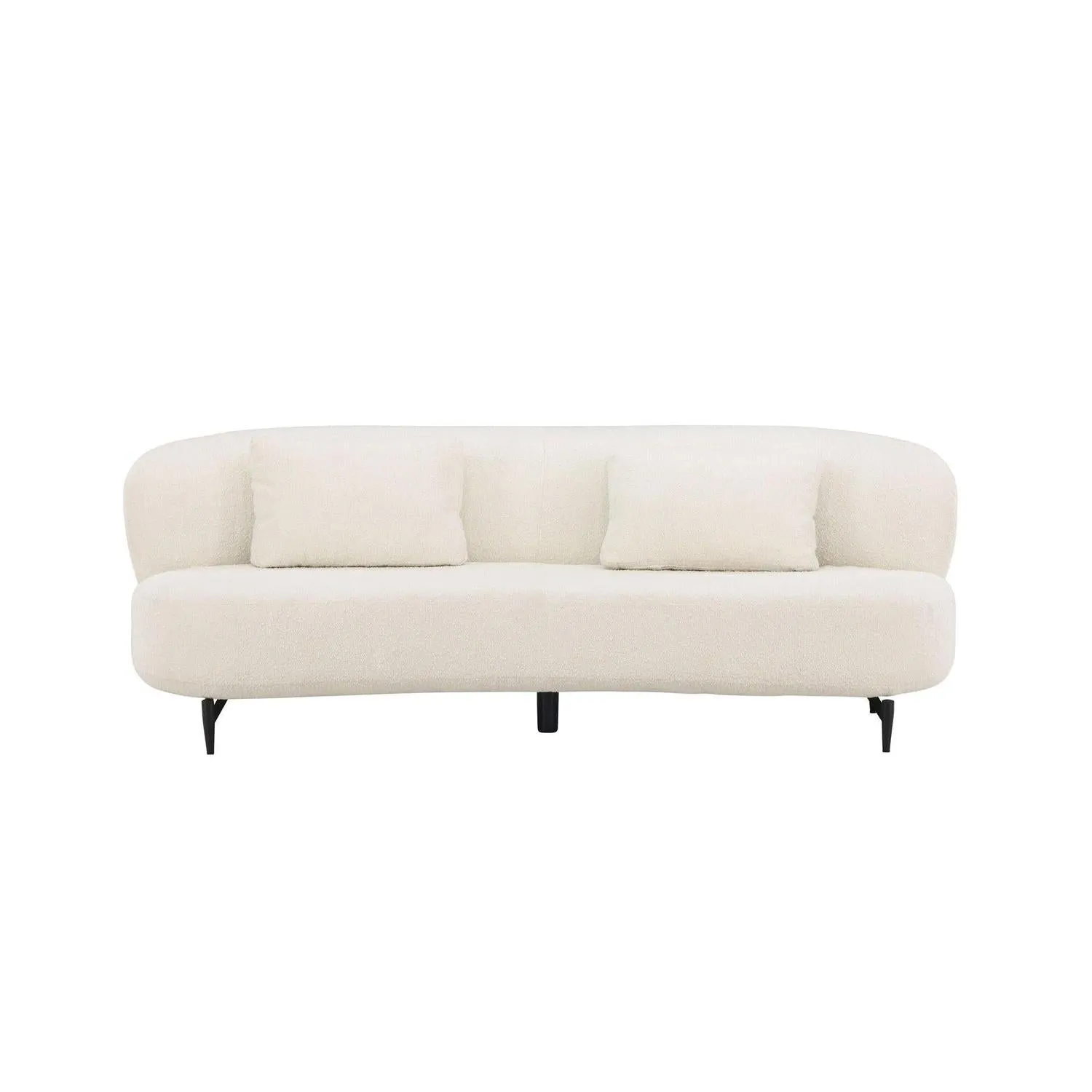 2-Sitzer Sofa Luna aus Teddy- Bouclé - Weiß