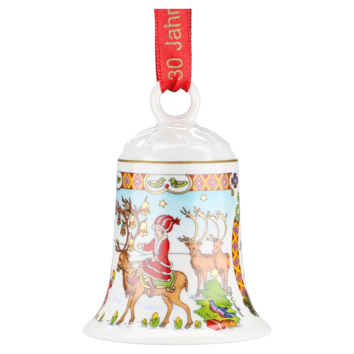 Weihnachtsglocke 2007 - Im Rentierland - Hutschenreuther Weihnachtsartikel Weihnachtsglocken ohne OVP