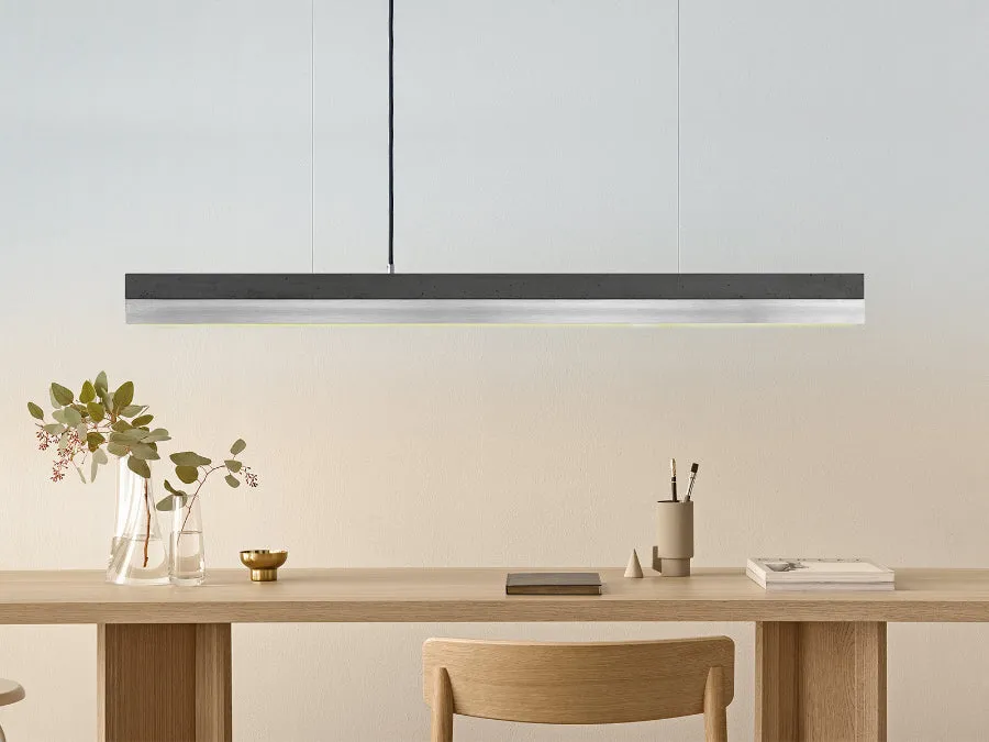 [C1] Beton & Edelstahl Pendelleuchte 122CM