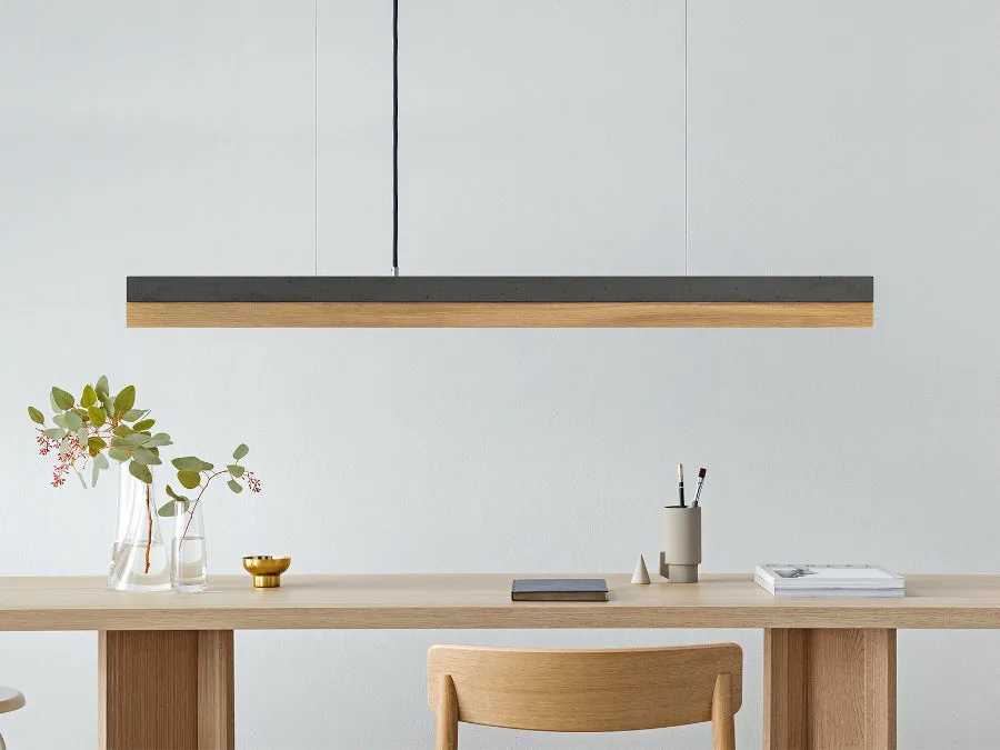 [C1] Beton & Eiche Pendelleuchte 122CM