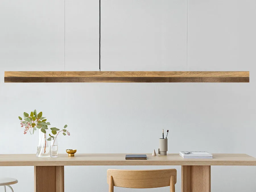 [C3o] Pendelleuchte aus Eichenholz und Walnuss 182CM
