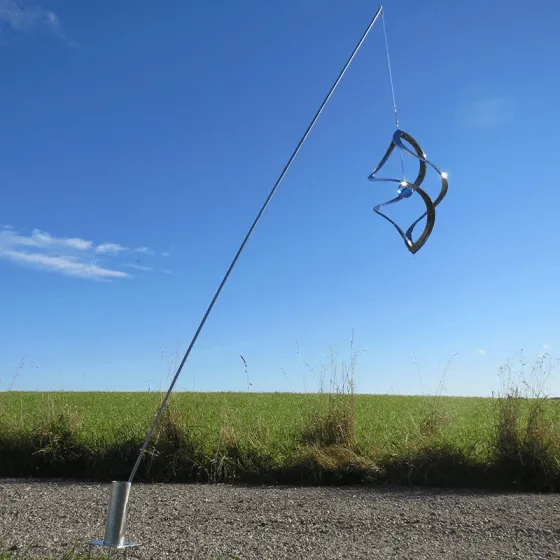 Medium Mirror | Teleskopstab für Windspiele | Edelstahl | 285 cm