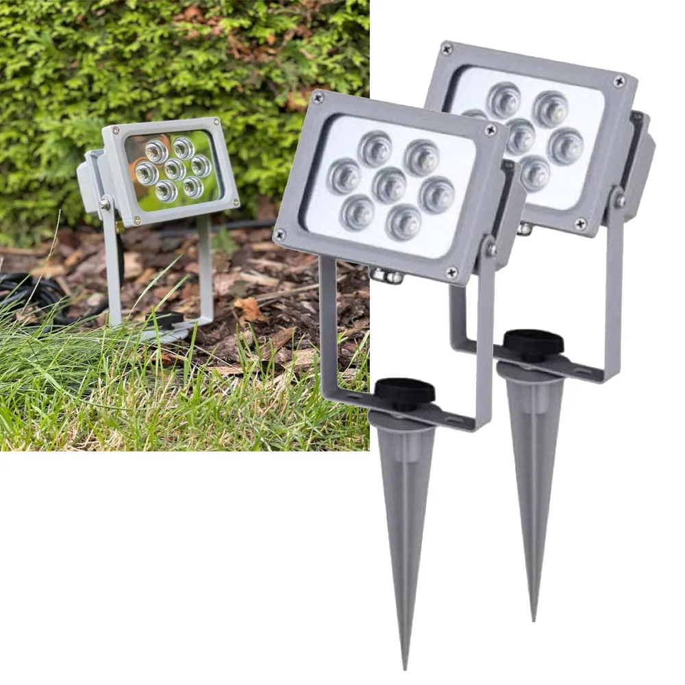 2x 7W Gartenleuchten Aussenleuchten Erdspieß-Lampe LED, Strahler Gartenstrahler Neutralweiss IP65