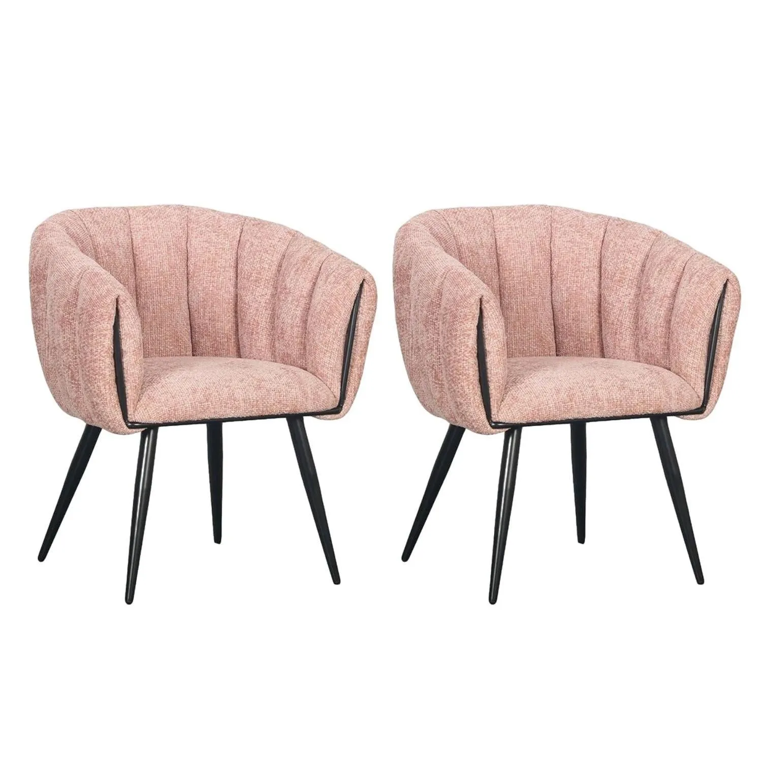 2er-Set Armlehnenstühle Breeze - Pastellrosa