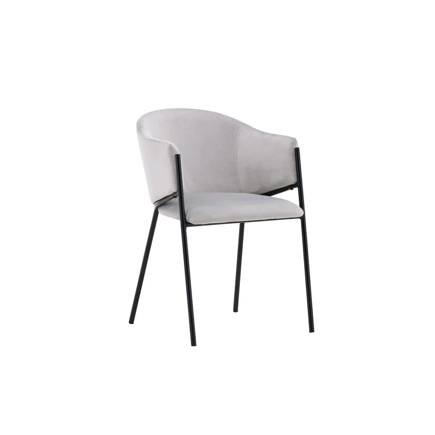 2er-Set Armlehnenstühle Evelina aus Samt - Hellgrau