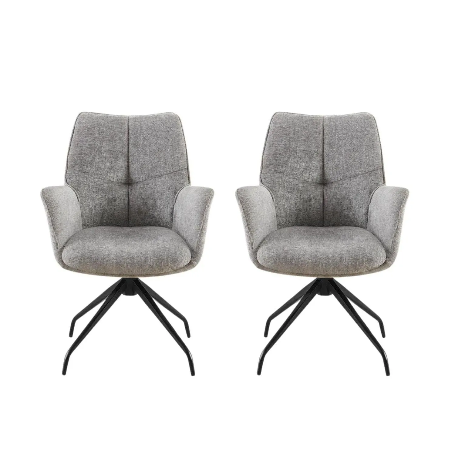 2er-Set Armlehnenstühle Lamor drehbar - Grau