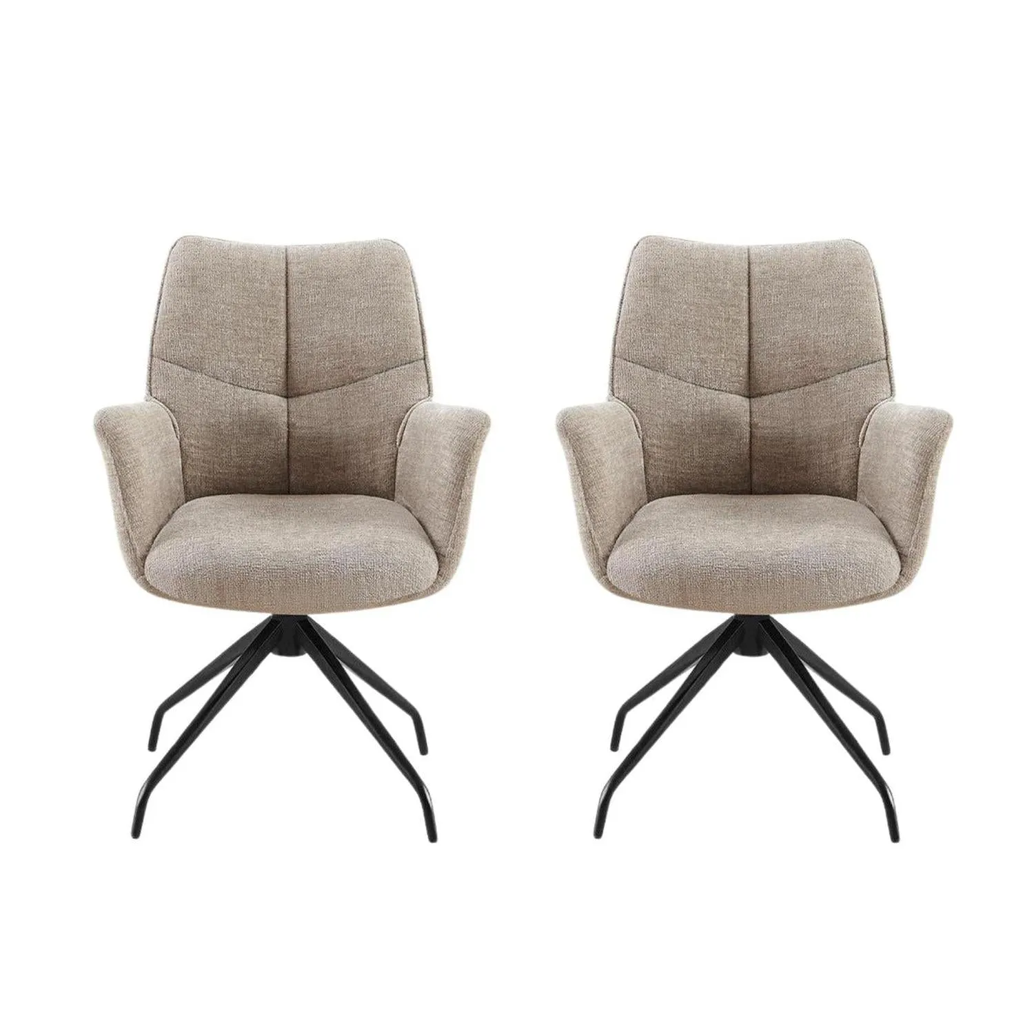 2er-Set Armlehnenstühle Lamor drehbar - Sand