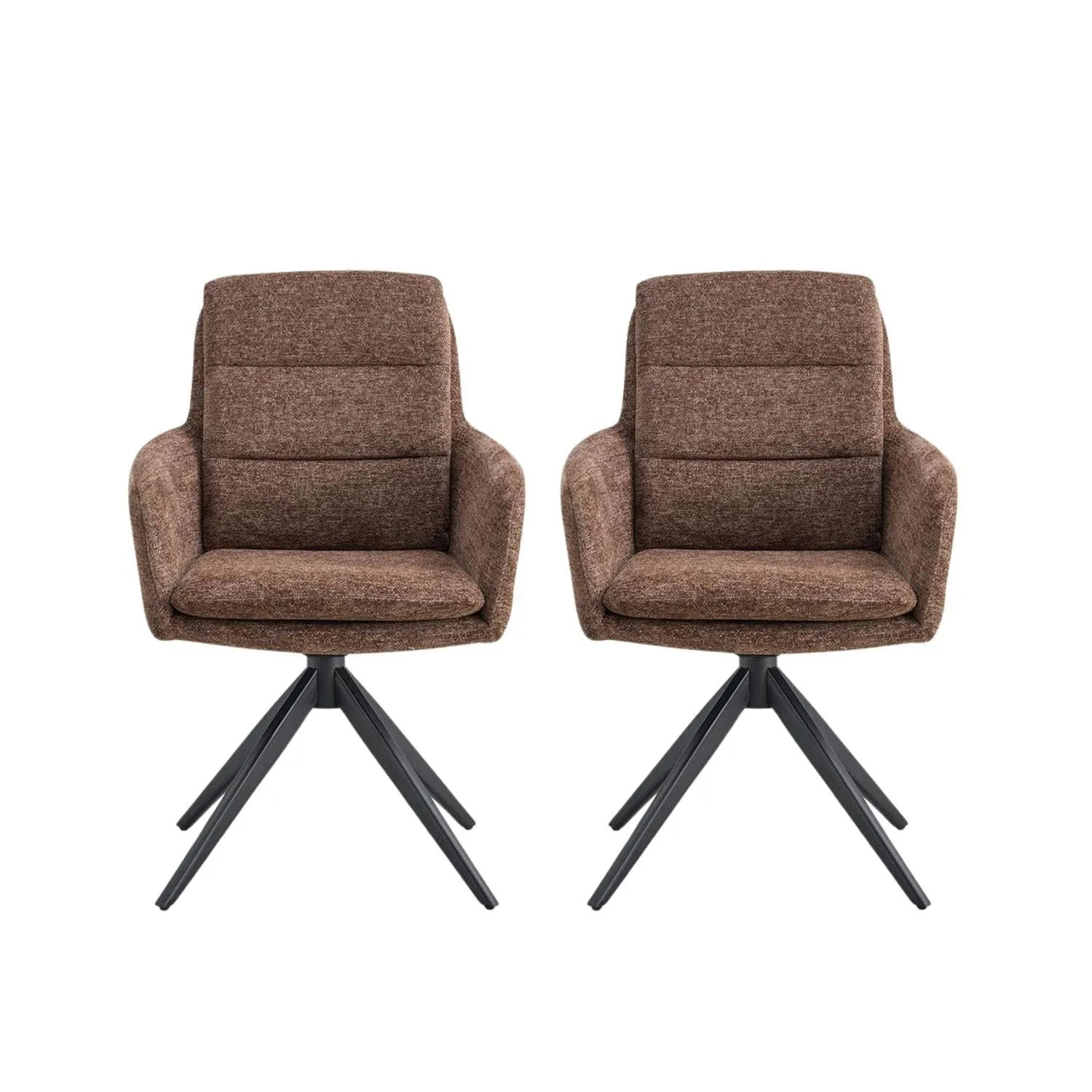 2er-Set Armlehnenstühle Lisold drehbar - Braun