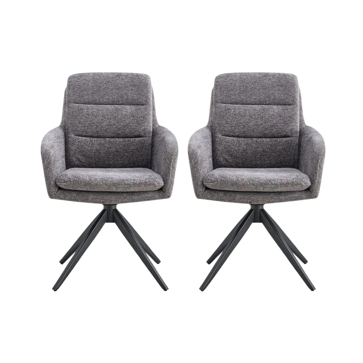 2er-Set Armlehnenstühle Lisold drehbar - Grau