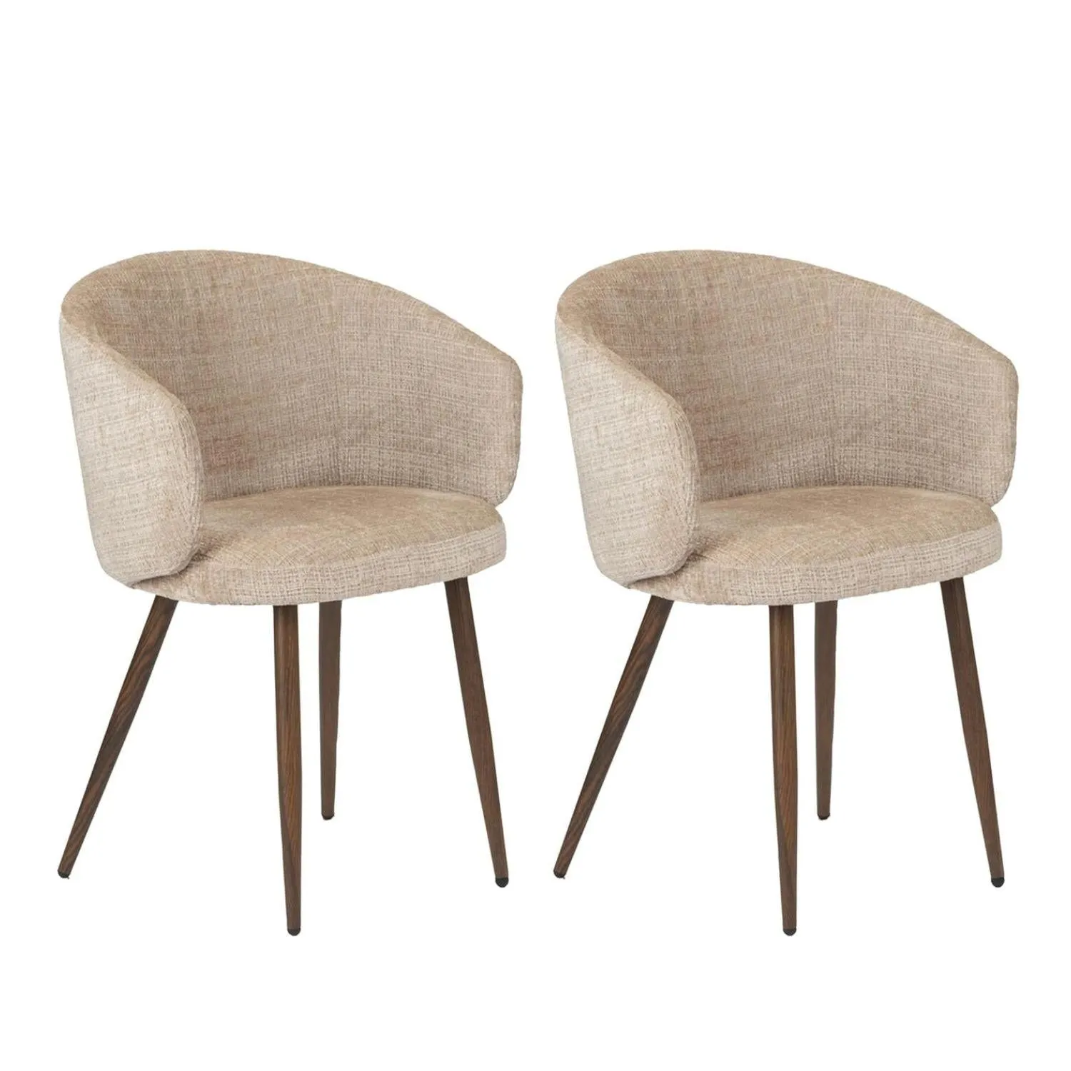 2er-Set Armlehnenstühle Luna - Beige