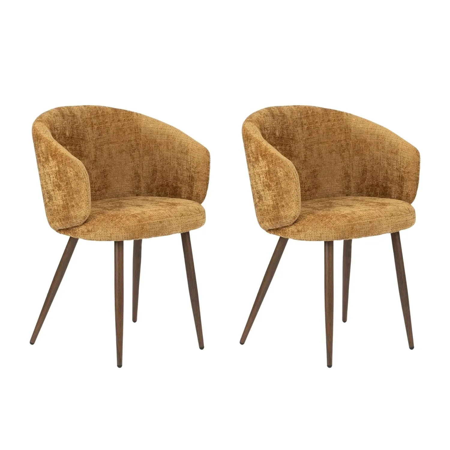 2er-Set Armlehnenstühle Luna - Gold