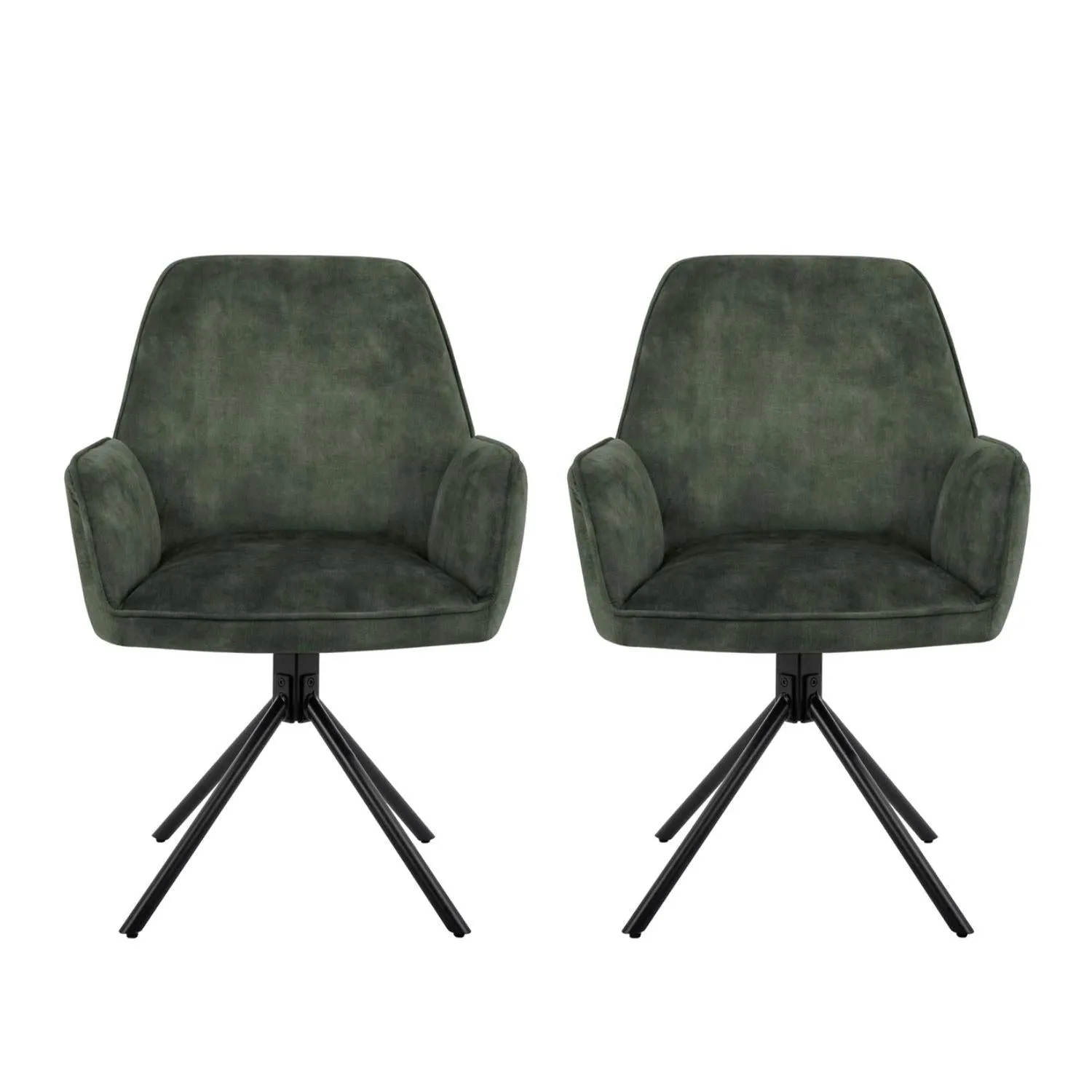 2er-Set Armlehnenstühle Noah - Moosgrün