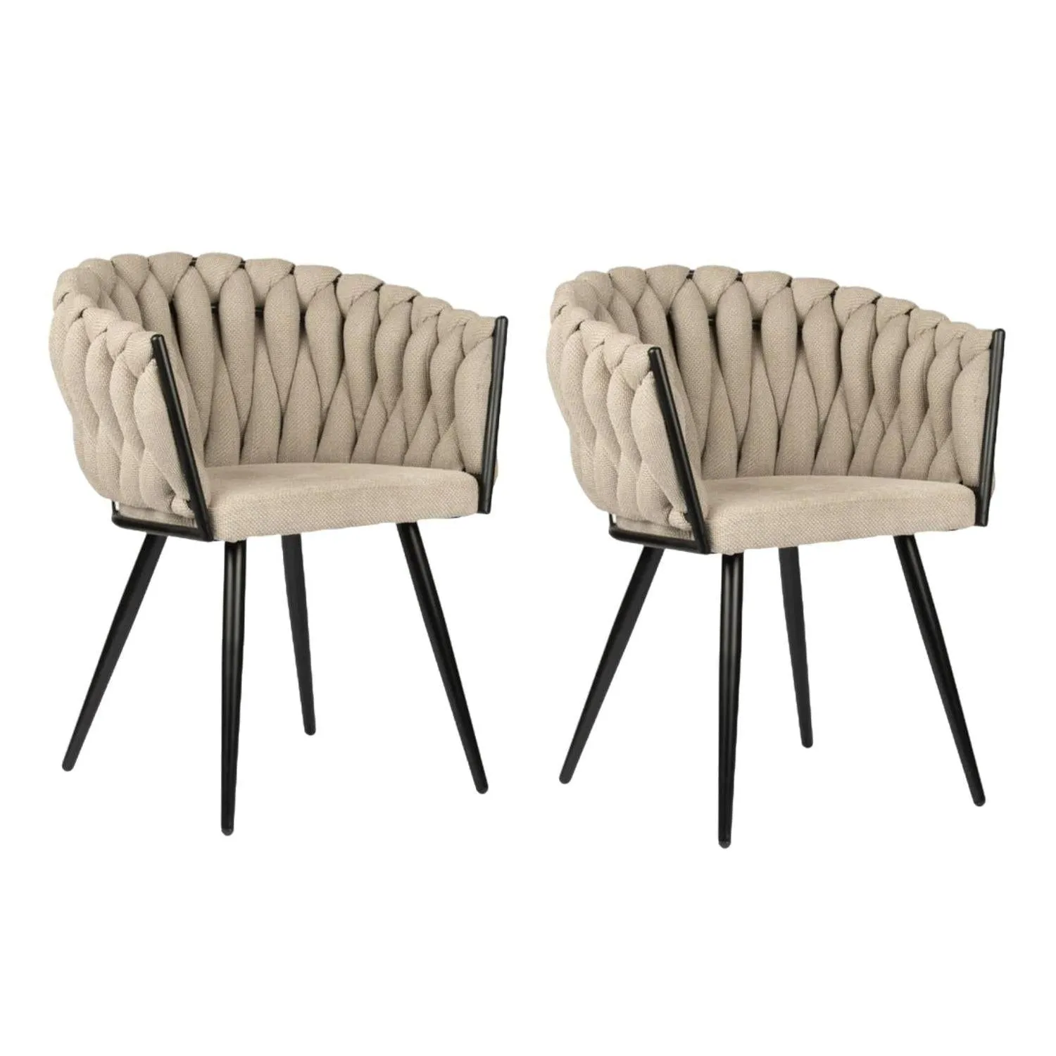 2er-Set Armlehnenstühle Wave - Beige