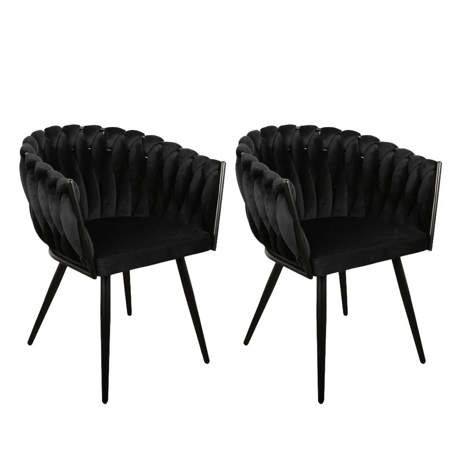 2er-Set Armlehnenstühle Wave - Schwarz