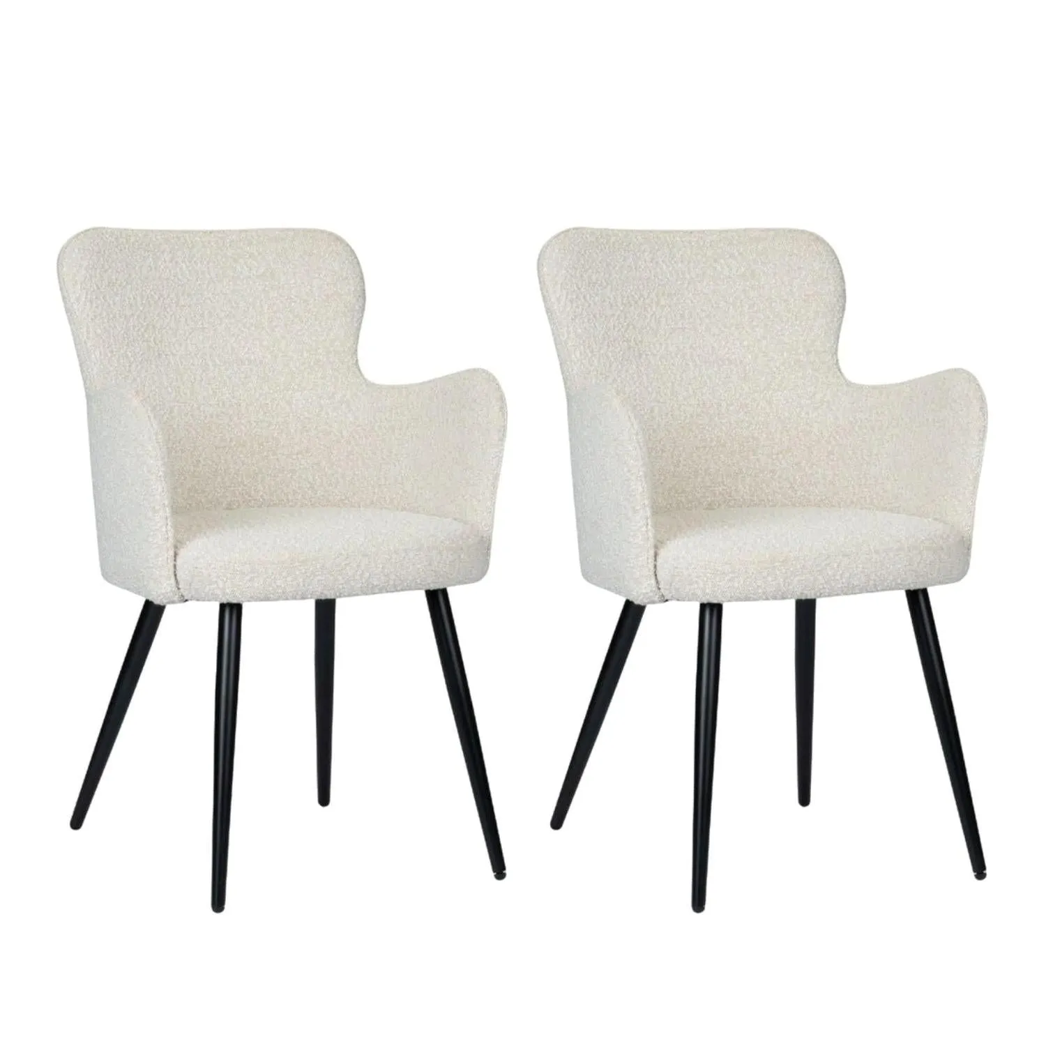 2er-Set Armlehnenstühle Wing - Perlweiß