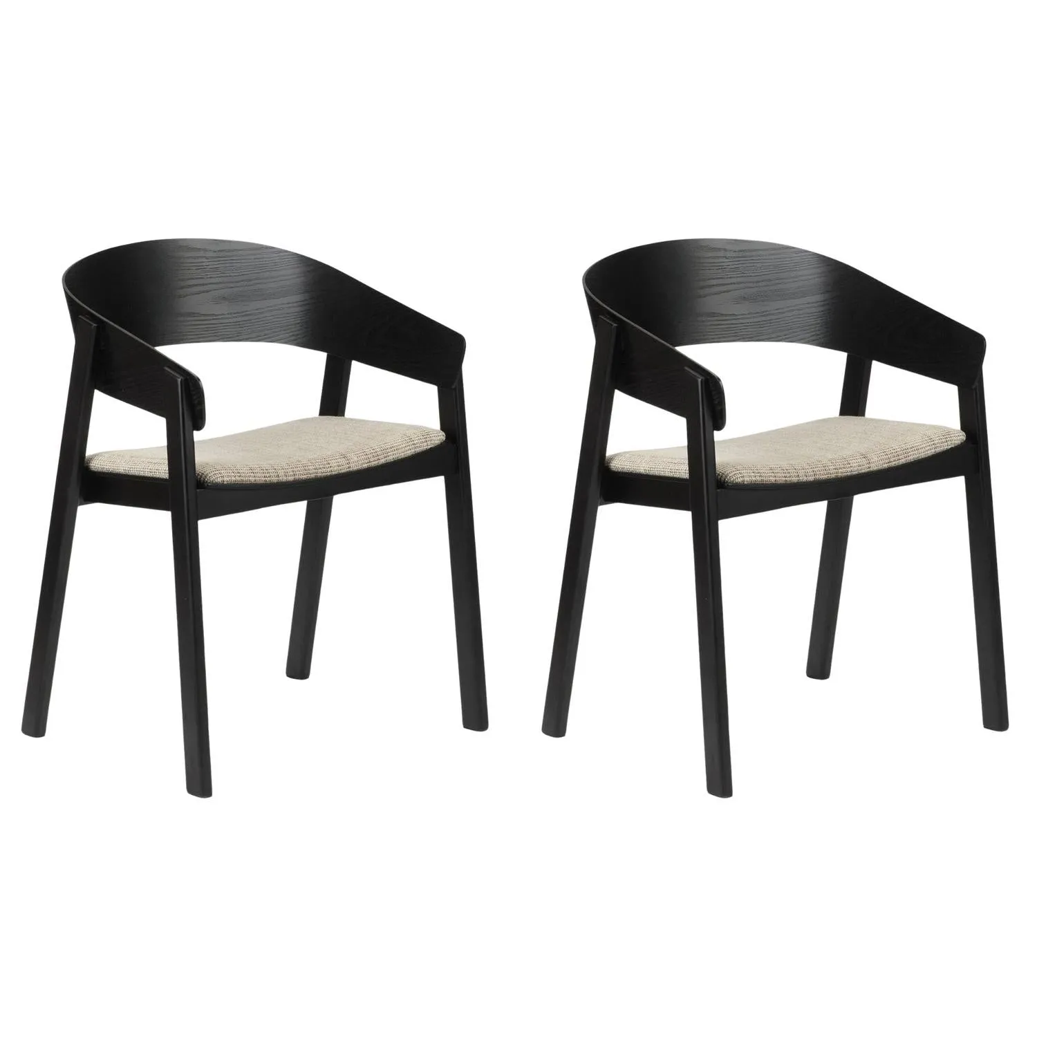 2er-Set Armlehnstühle EDO - Schwarz
