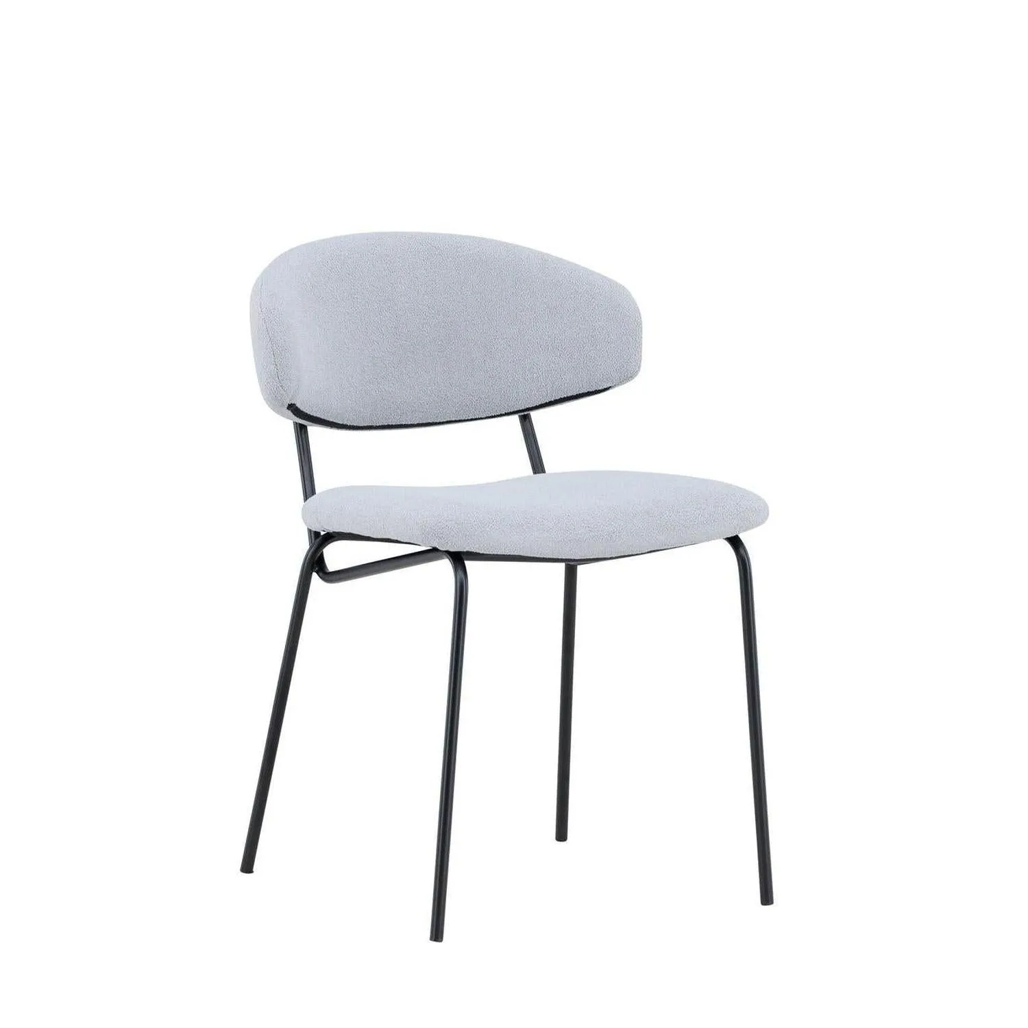 2er-Set Bouclé-Polsterstühle Chico - Hellblau