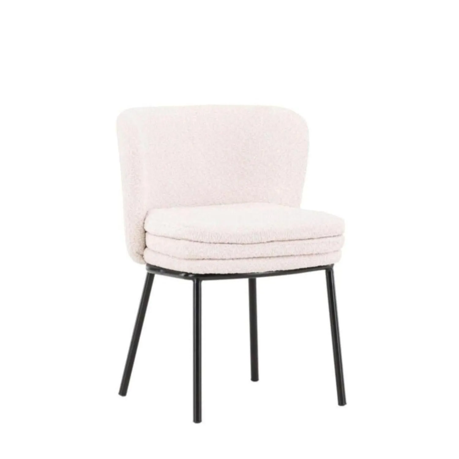 2er-Set Esszimmerstühle Agnes aus Bouclé - Weiß