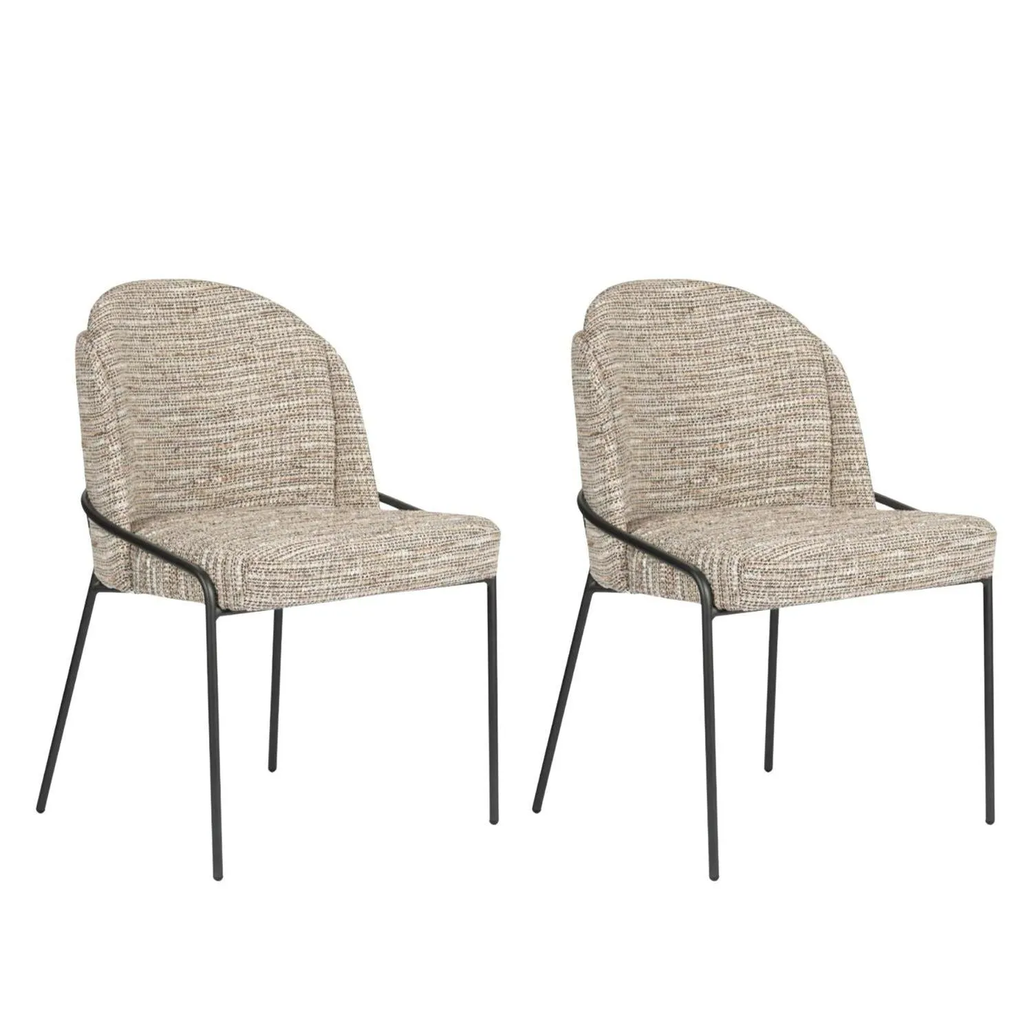 2er-Set Esszimmerstühle Fjord - Sandbraun