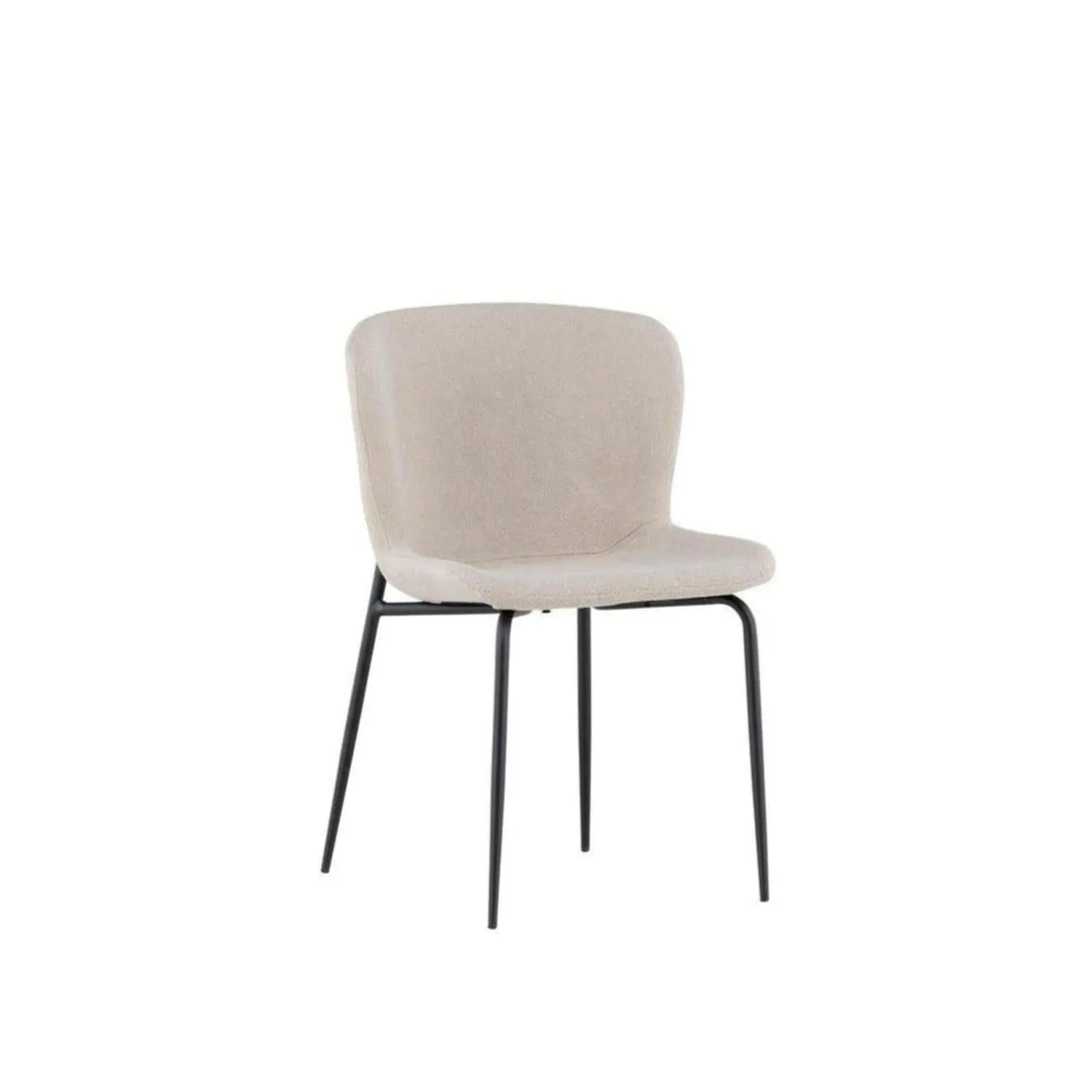 2er-Set Esszimmerstühle Modesto aus Bouclé - Beige