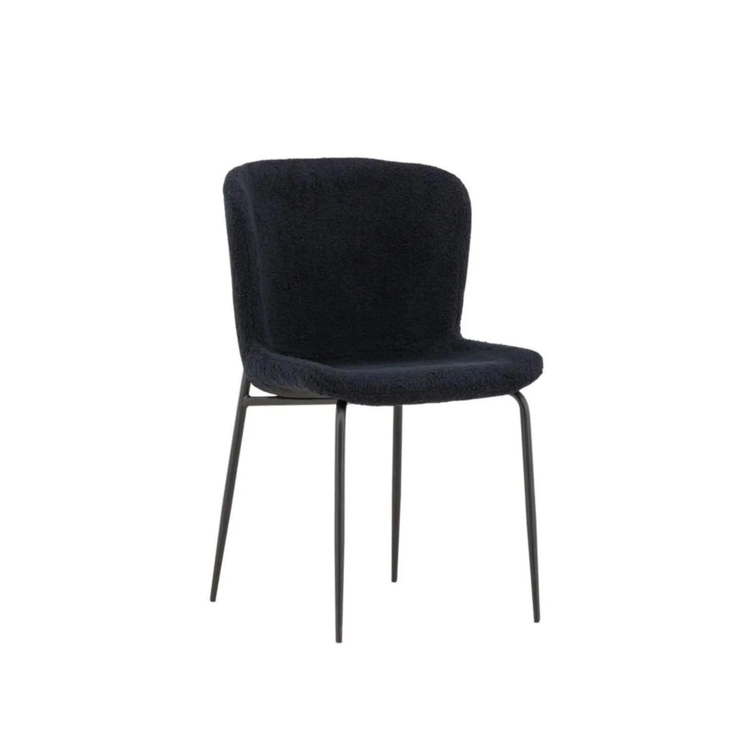 2er-Set Esszimmerstühle Modesto aus Bouclé - Schwarz