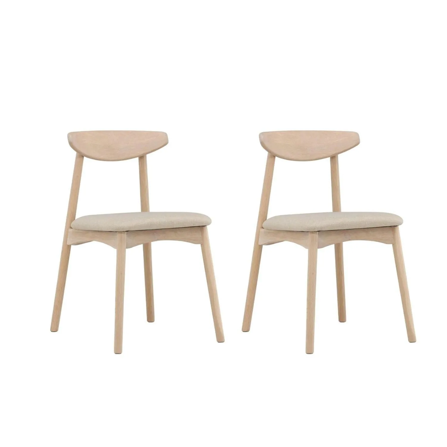 2er-Set Esszimmerstühle Ven aus Eichenholz - Whitewash