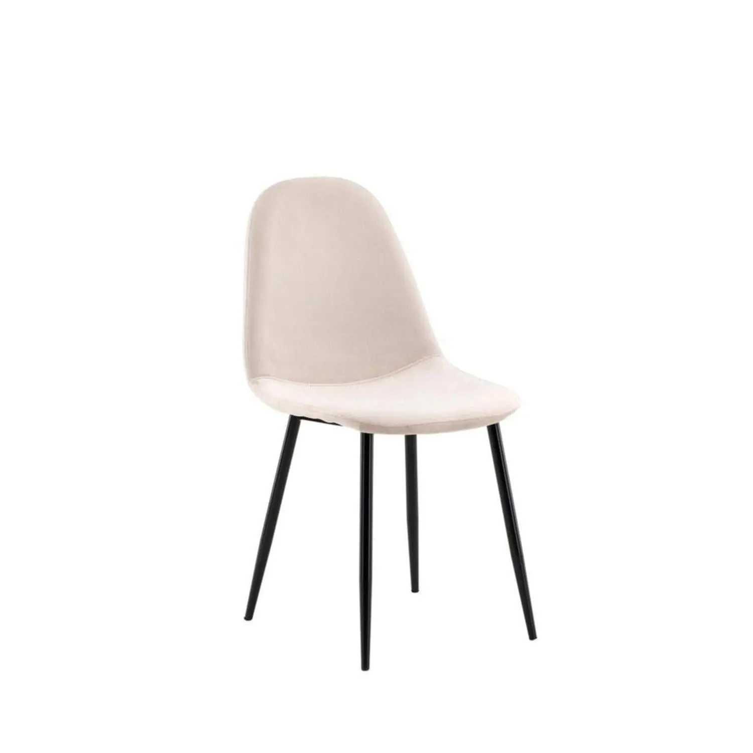 2er-Set Polsterstühle Polar aus Samt - Beige