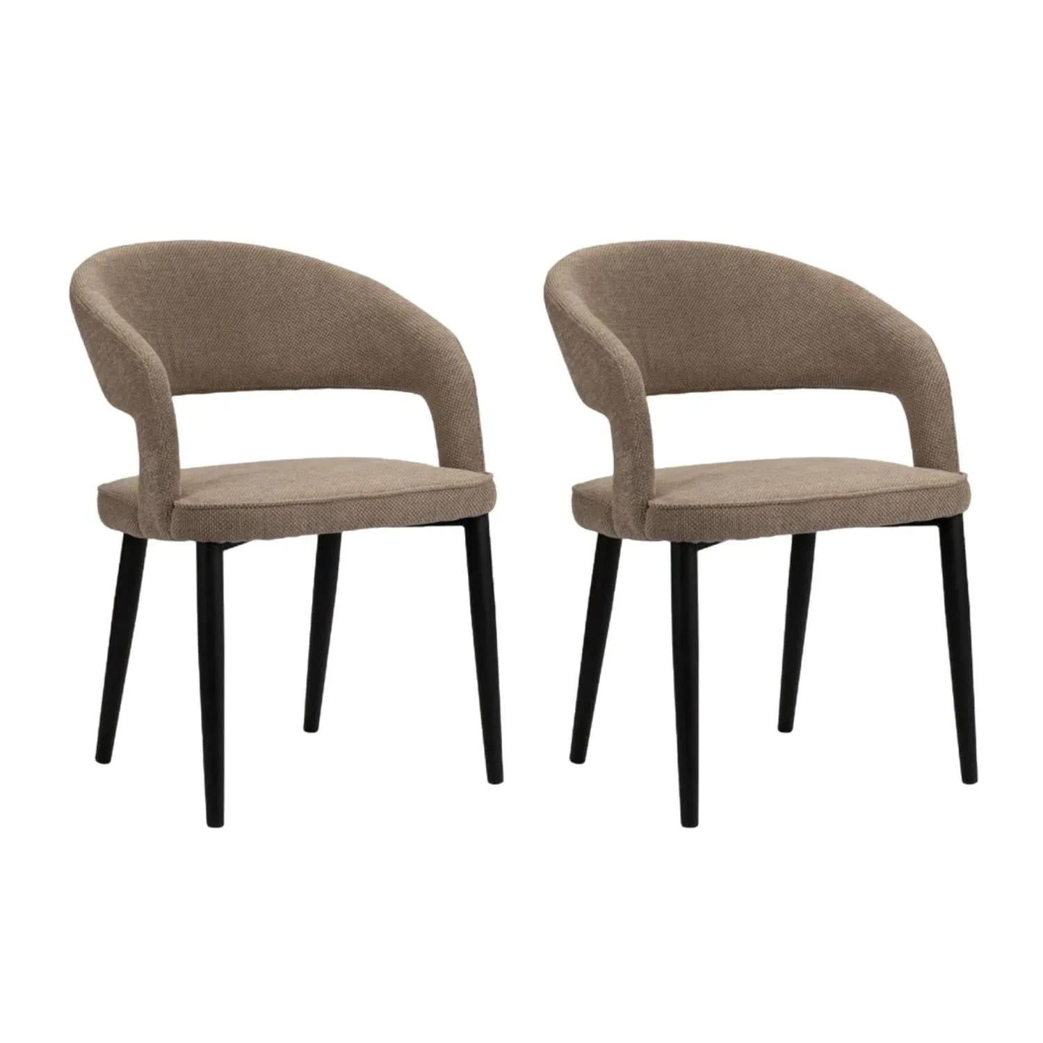 2er-Set Polsterstühle Tusk - Braun (feuerhemmender Stoff)