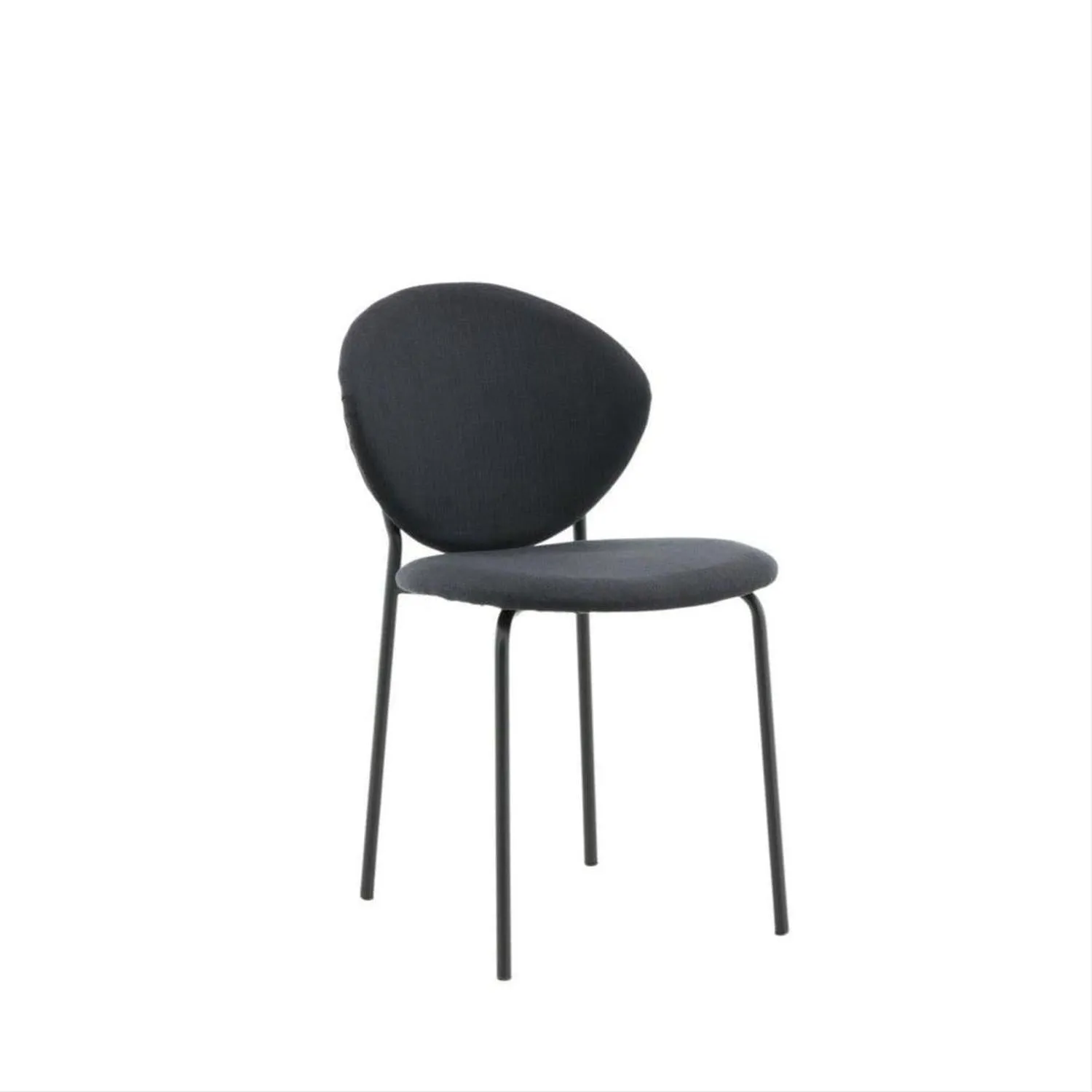 2er-Set Polsterstühle Vault aus Leinen - Schwarz / Schwarz