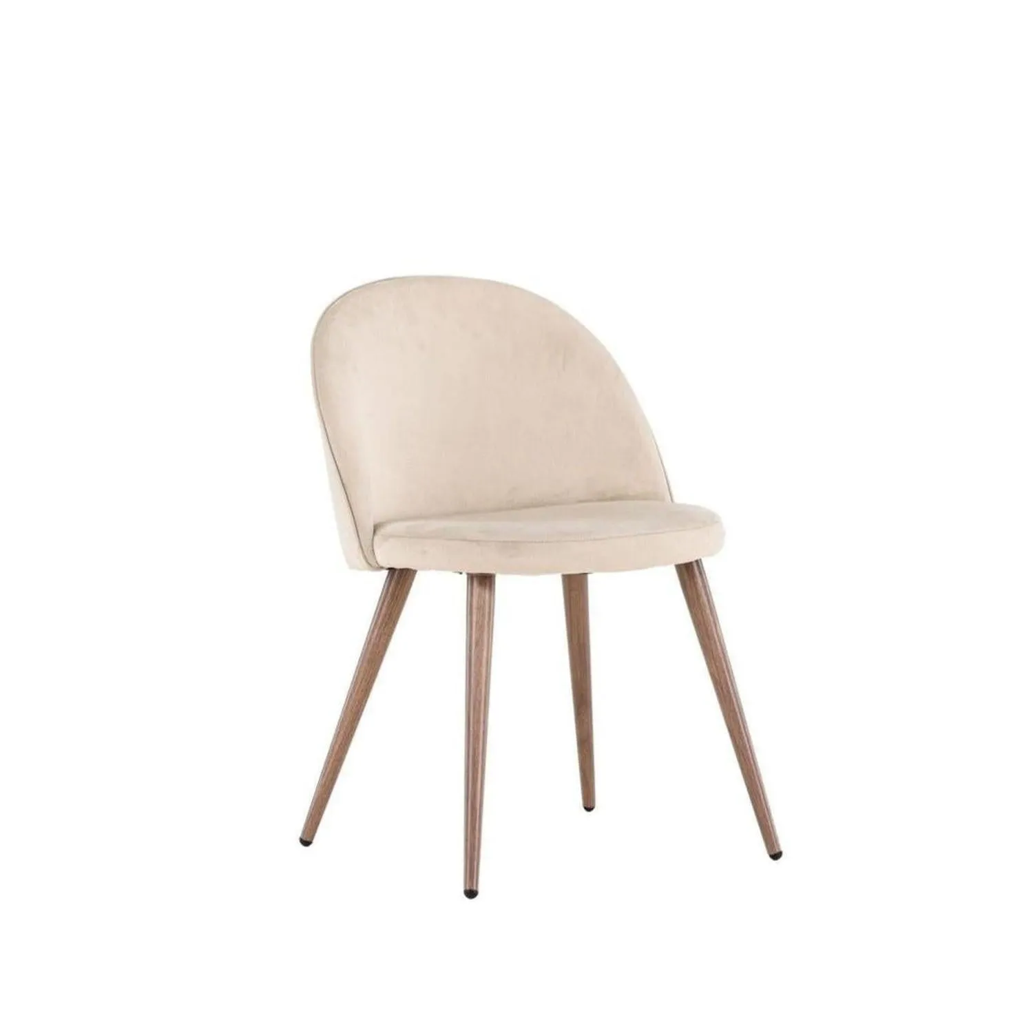 2er-Set Polsterstühle Velvet aus Samt - Beige