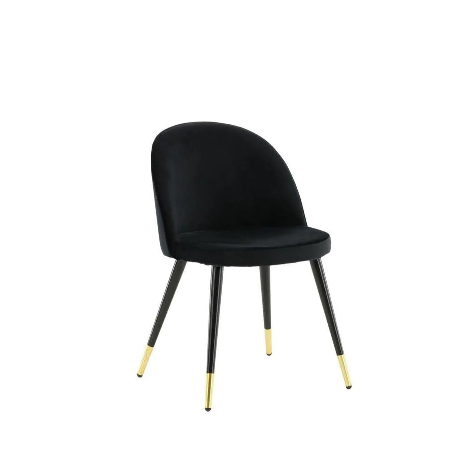 2er-Set Polsterstühle Velvet aus Samt - Schwarz / Messing