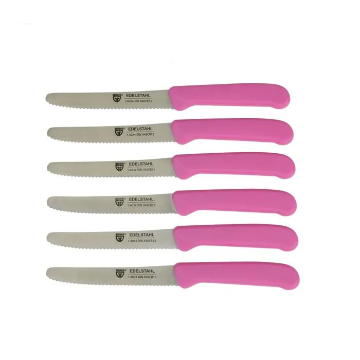 Frühstücks-/ Brötchenmesser 6 Stück PINK
