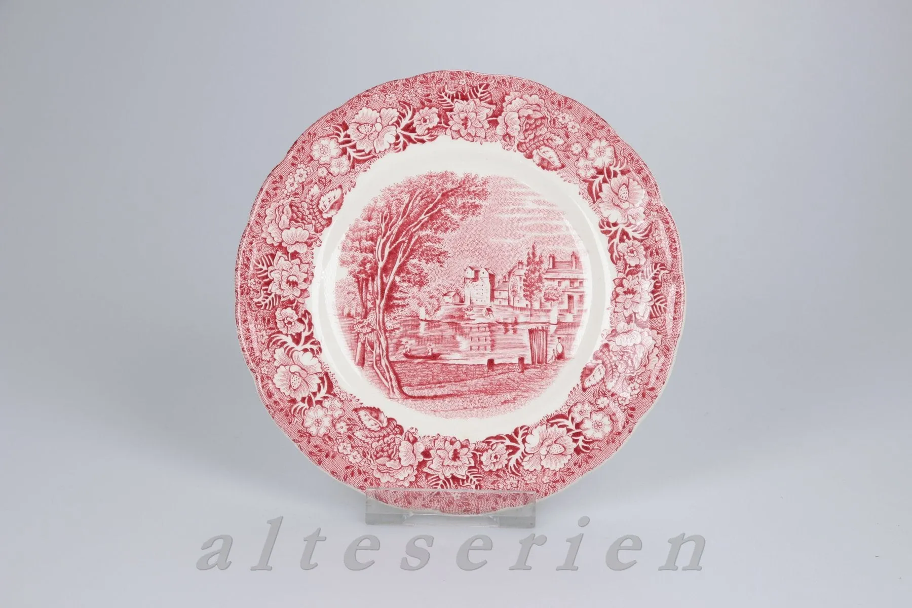 Brotteller - Palissy Thames River Scenes rot /red