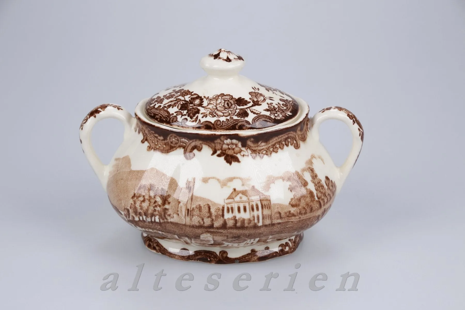 Zuckerdose - Palissy Avon Scenes braun