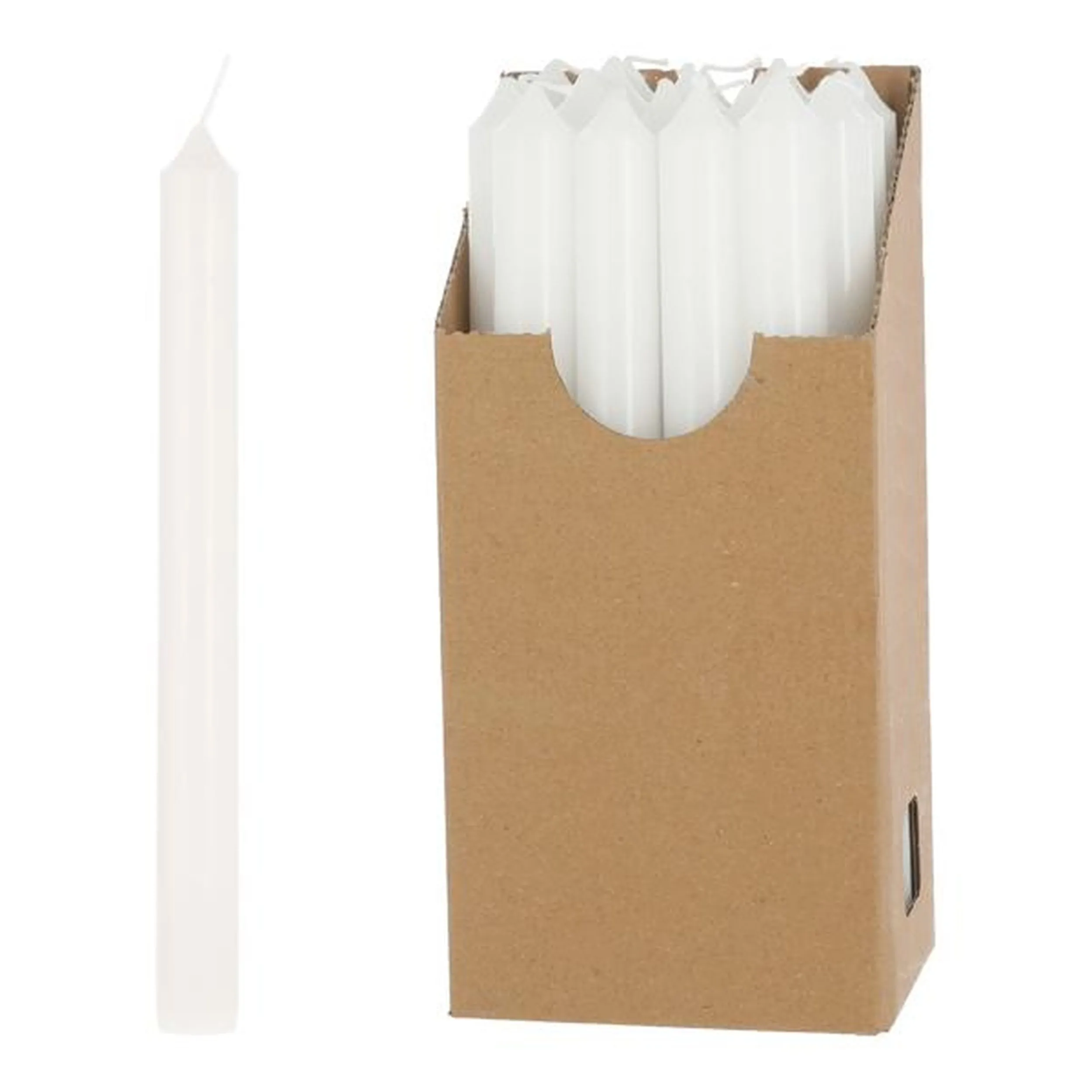 Spitzkerzen 20 Packung | H 22 x Ø 2,1 cm | weiß | 7 Std. ca. Brenndauer