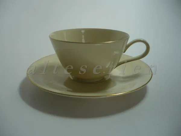 Kaffeetasse mit Untere - Heinrich Anmut Scherbe elfenbeinfarben Goldrand 16117