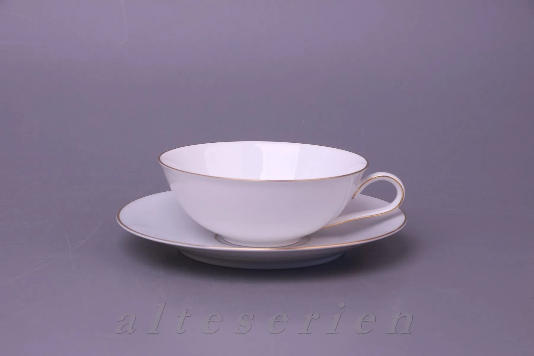 Teetasse mit Untere flach - Heinrich Anmut Scherbe weiß Goldrand 16117