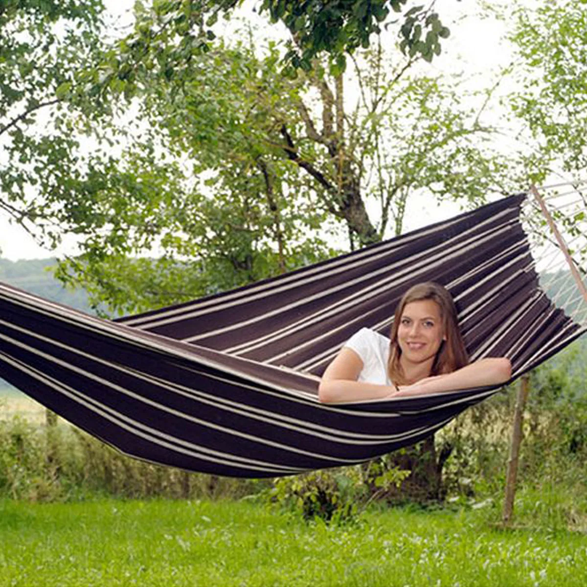 Stabhängematte Brasilia | L 310 x B 140 cm | verschiedene Modelle | Baumwolle 350g/m²| Belastbarkeit max. 150kg | Made in Germany