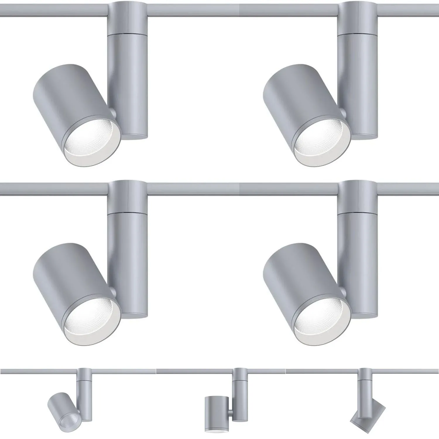4er Set Paulmann 95542 URail LED Spot Zeuz Chrom matt 33W 15°Abstrahlwinkel 4000 Kelvin dimmbar Neutralweiß