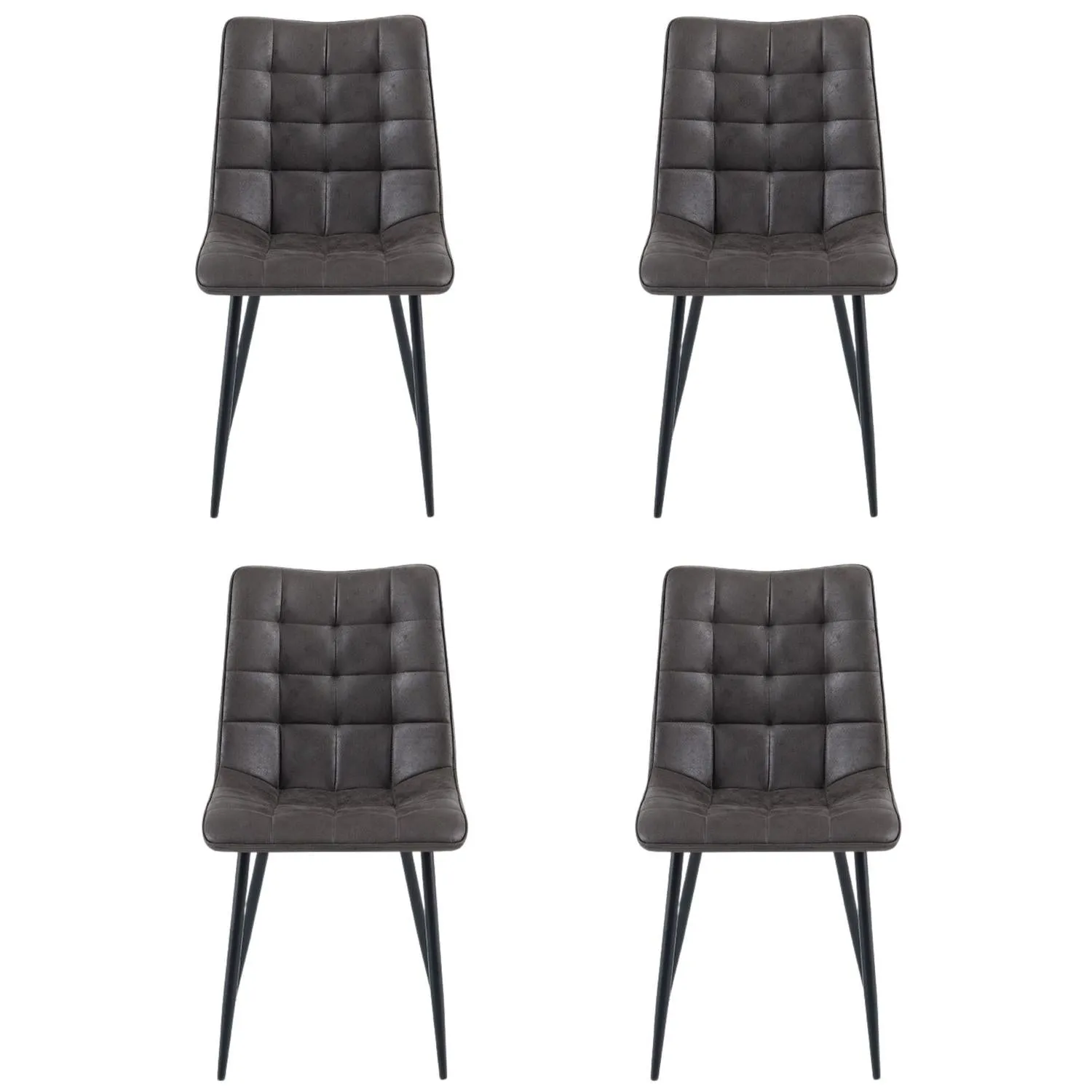 4er-Set Esszimmerstühle Lucille - Anthrazit