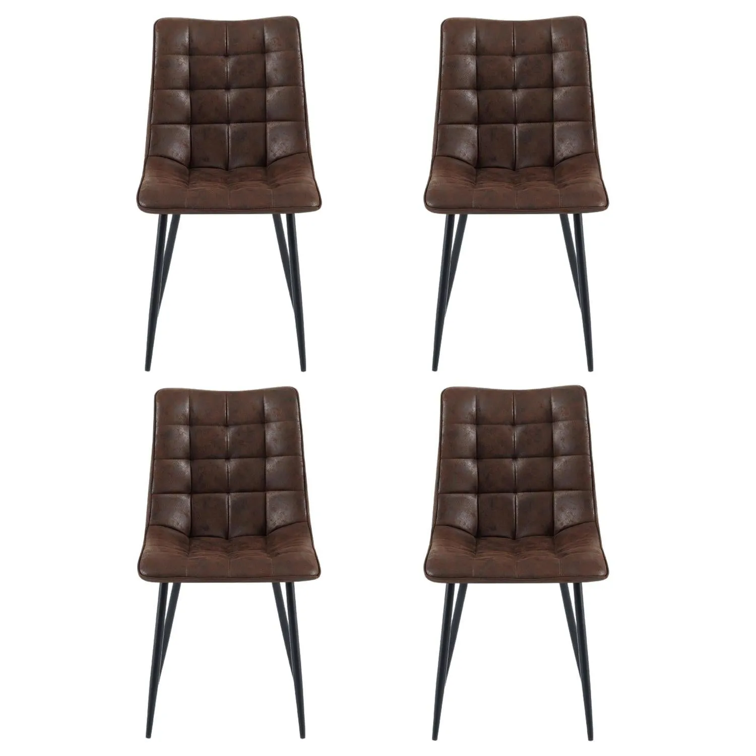 4er-Set Esszimmerstühle Lucille - Dunkelbraun